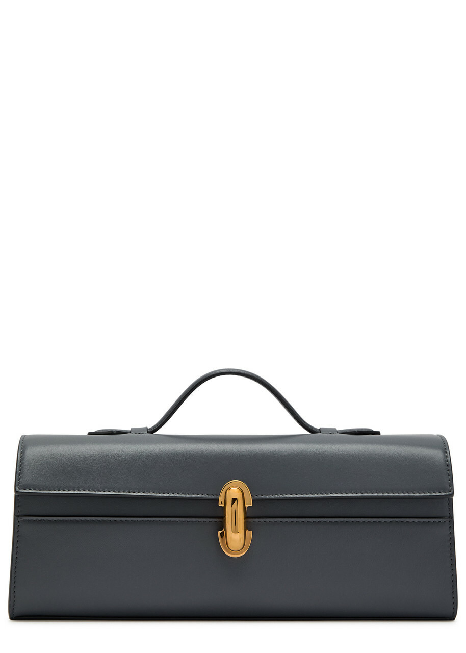 Savette Symmetry Slim Leather Pochette - Dark Blue - One Size
