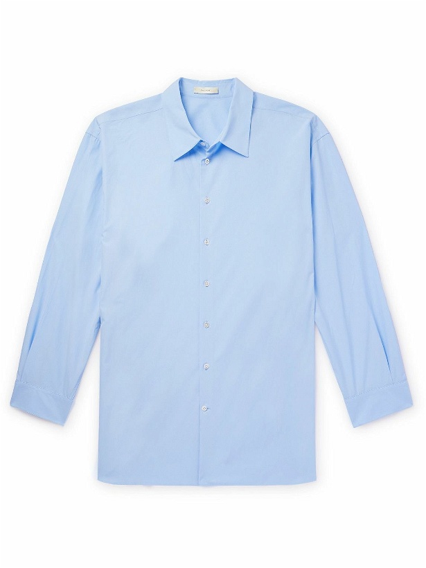 Photo: The Row - Lukre Cotton-Poplin Shirt - Blue