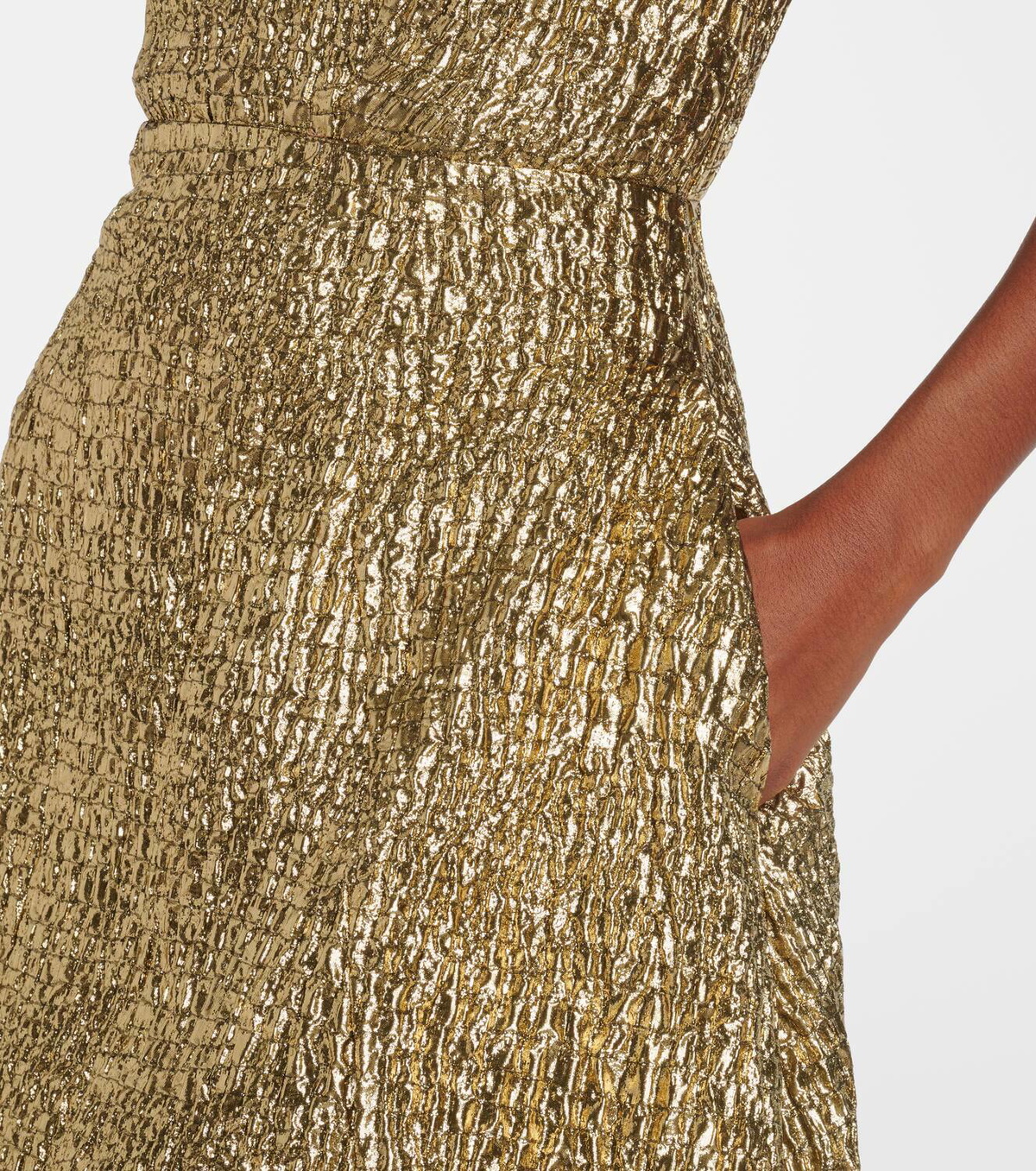 Simone Rocha Embellished metallic-effect cloqué midi dress