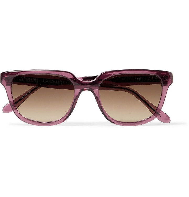 Photo: ahnah - Pletto Square-Frame Bio-Acetate Sunglasses - Burgundy