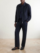 Frescobol Carioca - Mendes Straight-Leg Linen and Cotton-Blend Twill Drawstring Trousers - Blue