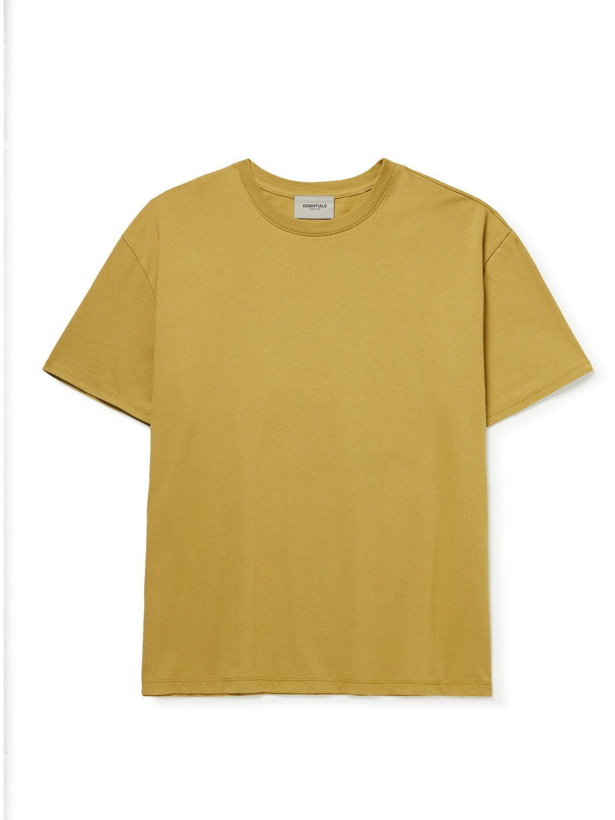 Photo: Fear of God Essentials - Logo-Print Cotton-Jersey T-Shirt - Yellow