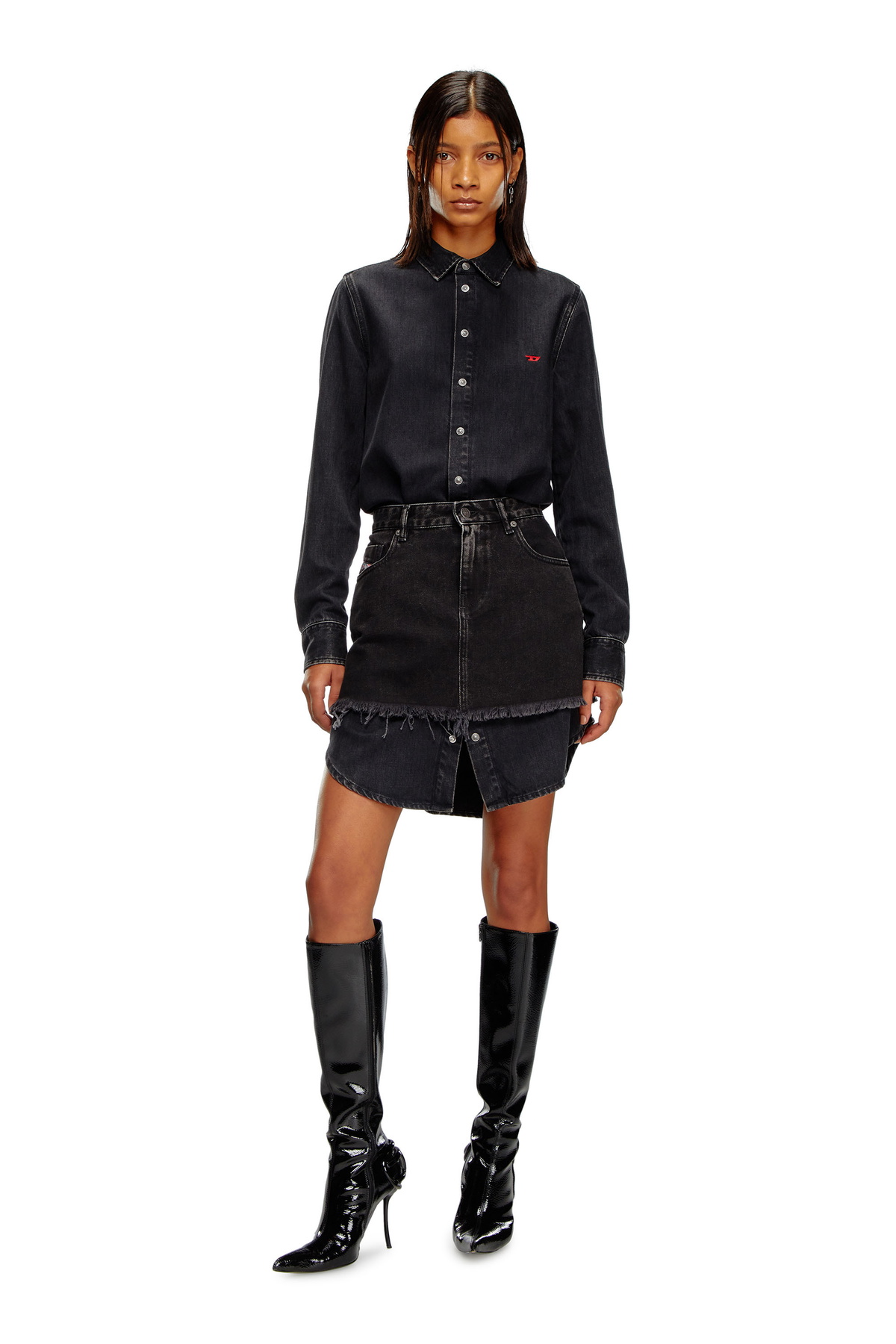 fun heels for black dress Peggy Denim Dress M main image 1