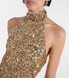 Rotate Sequined halterneck gown