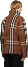 Burberry Brown Check Reversible Down Jacket