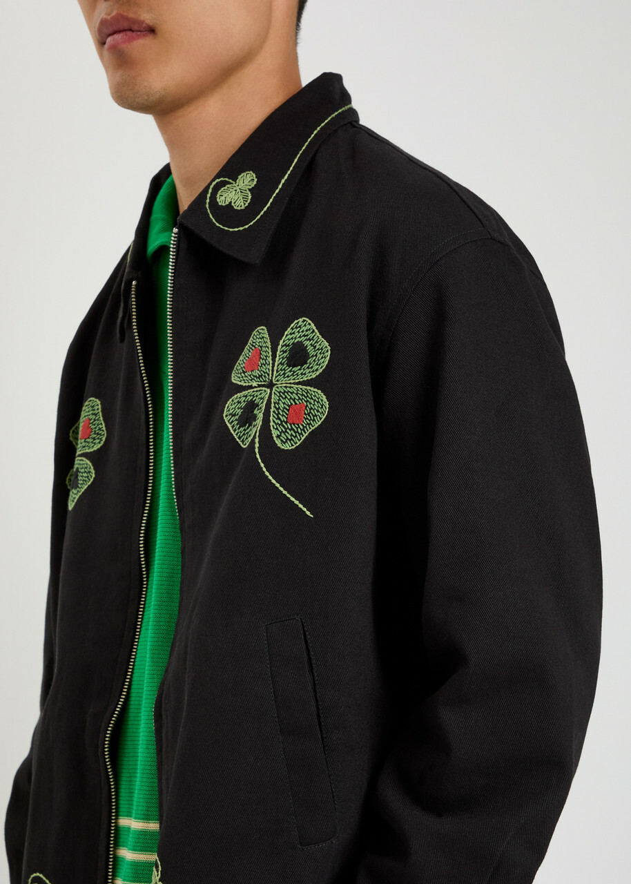 Bode Lucky Draw Embroidered Twill Jacket Black