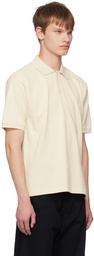 AURALEE Ivory Two-Button Polo