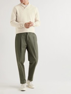Sunspel - Shawl-Collar Merino Wool and Cashmere-Blend Sweater - White