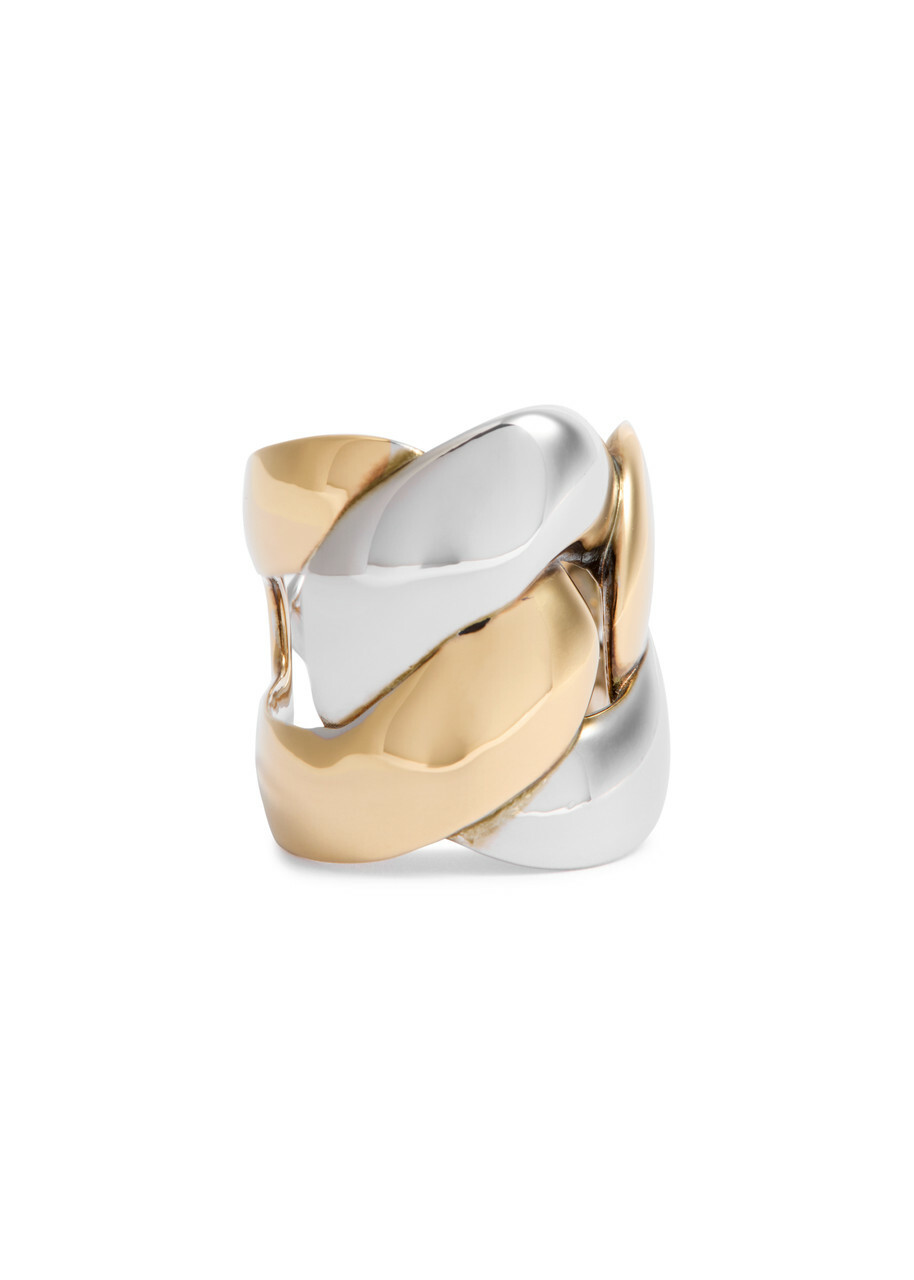 Alexander McQueen Silver King and Queen Skeleton Double Ring