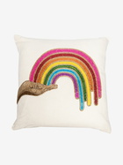 Jonathan Adler Neutral Rainbow Beaded Linen Cushion