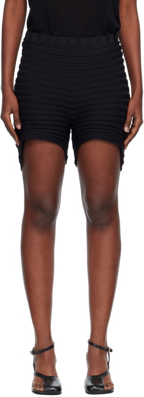 Photo: ISSEY MIYAKE Black Knit 'As It Is' Shorts