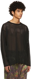 South2 West8 Black Mesh Sweater
