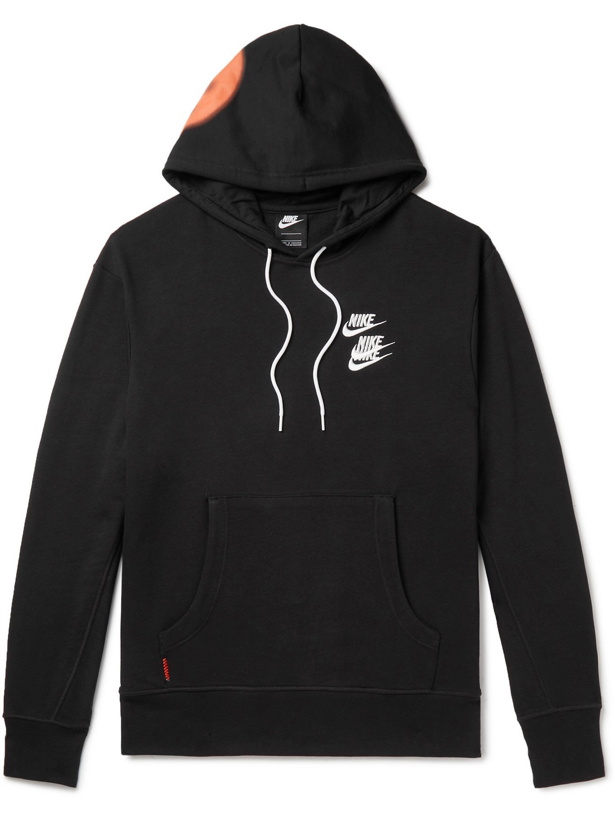 Photo: NIKE - NSW World Tour Printed Cotton-Blend Jersey Hoodie - Black