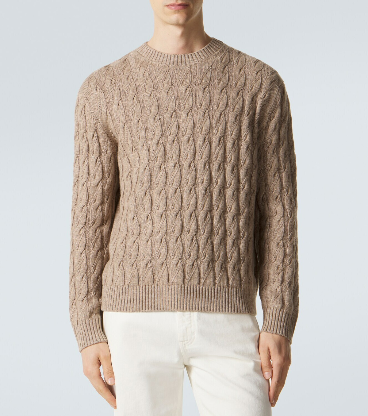 Zegna Cable-knit linen, cashmere, and silk sweater