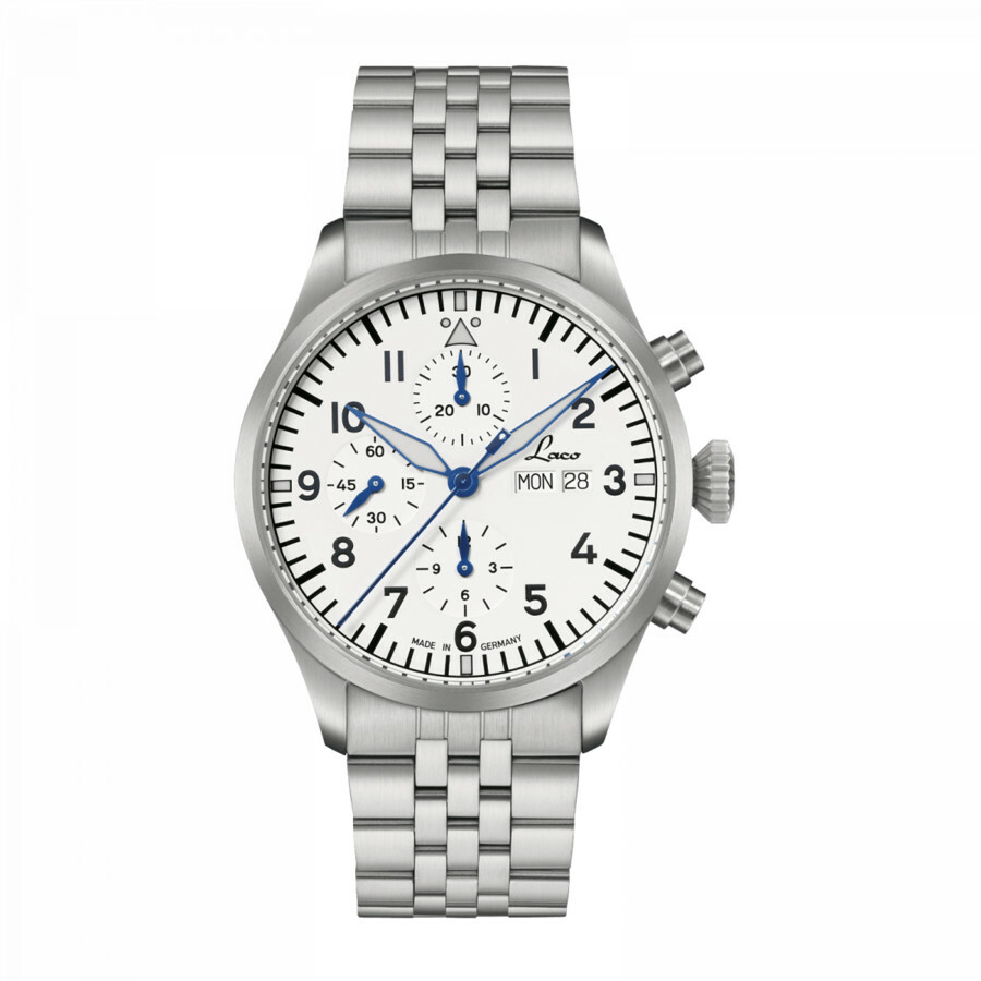 Laco Kiel 2 Weiss Chronograph Automatic White Dial Mens Watch 862153.MB