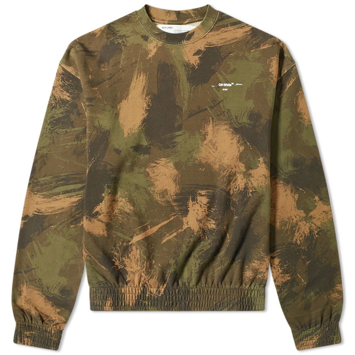 Photo: Off-White Paintbrush Oversized Crew Sweat Camo