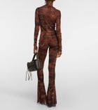 Jean Paul Gaultier x KNWLS printed mesh high-neck top