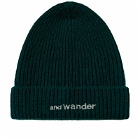 And Wander Men's Shetland Wool Beanie in Green