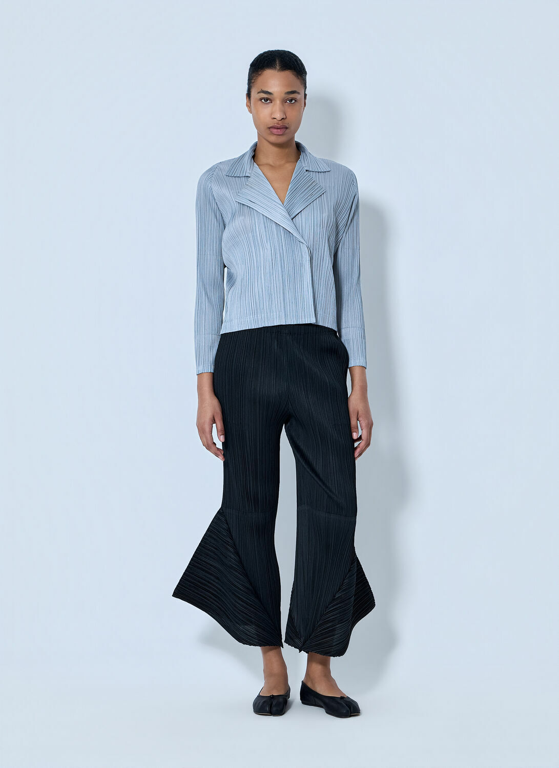 Pleats Please Issey Miyake Structured Pleat Long Sleeve Shirt