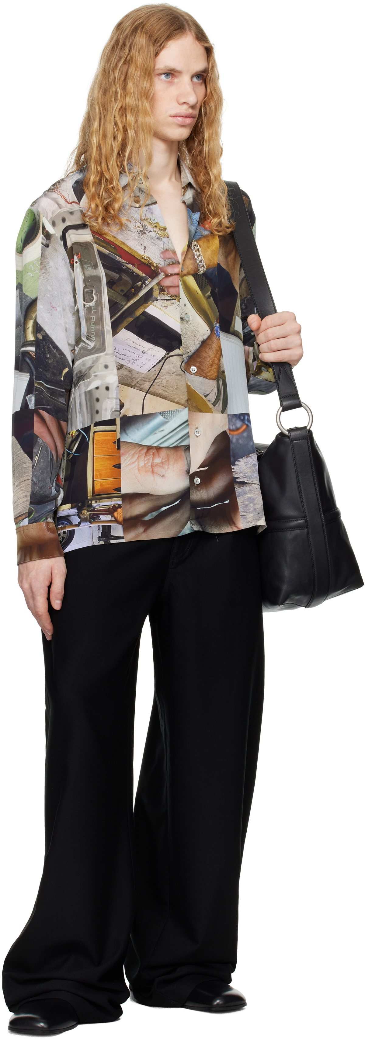 Serapis Multicolor Magos Grid Silk Shirt