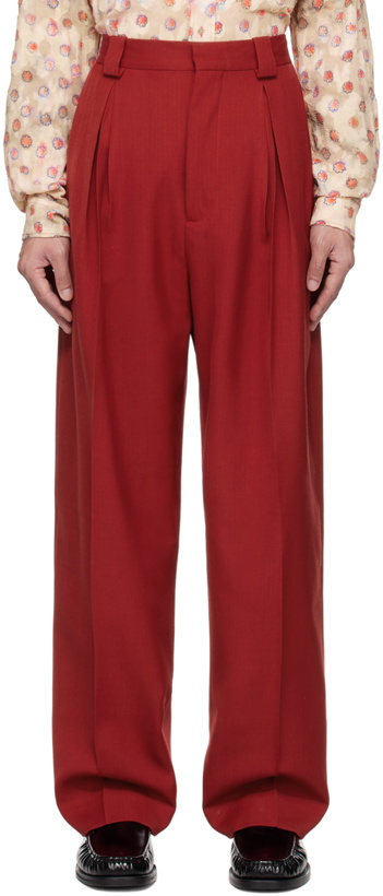 Photo: Acne Studios Red Pleated Trousers