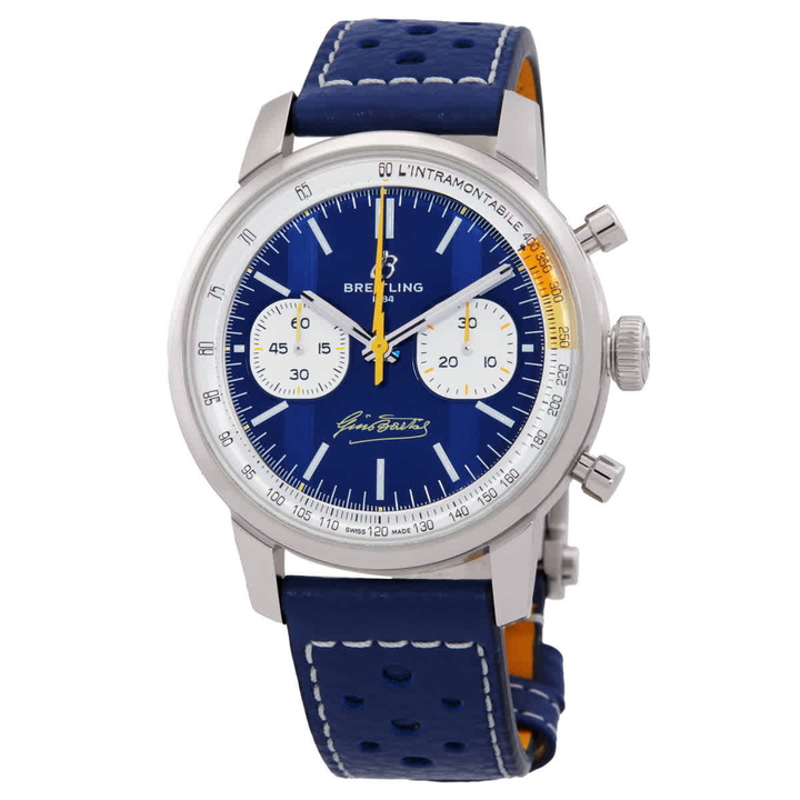 Photo: Breitling Top Time Chronograph Automatic Blue Dial Mens Watch AB01767A1C1X1