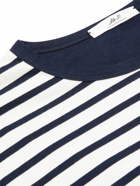 Mr P. - Striped Long-Sleeved Cotton-Jersey T-Shirt - Blue