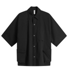 Poliquant Men's Multiple Pockets Short Sleeve Shirt in Black