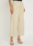 Arma Elizabeth Wide-leg Leather Trousers Ecru