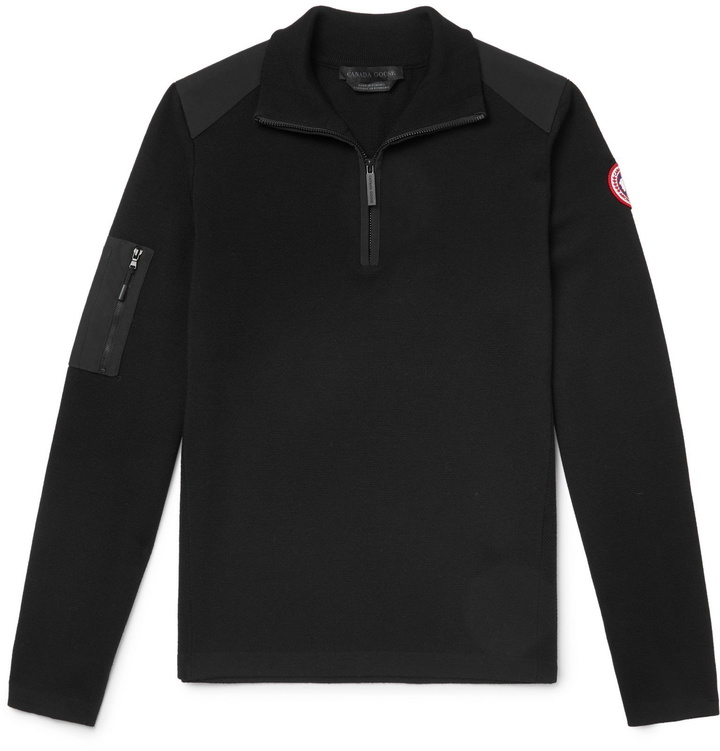 Photo: Canada Goose - Stormont CORDURA-Trimmed Merino Wool Half-Zip Sweater - Black