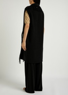 Herno Fringed Panelled Wool-blend Gilet Black