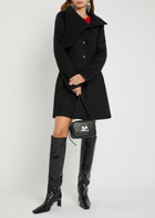 Courrèges Heritage Belted Wool and Silk-blend Coat Black