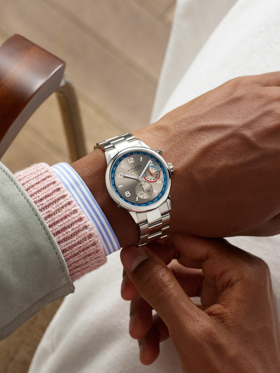 NOMOS Glashütte - Club Sport Neomatik Worldtimer Silver Automatic 40mm Stainless Steel Watch, Ref. No. 791