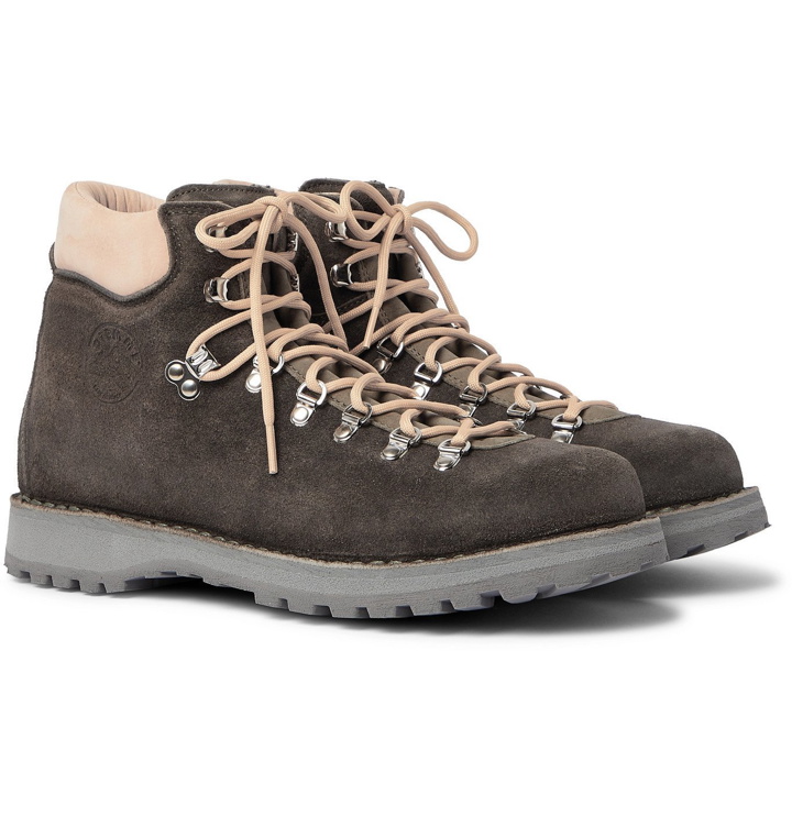 Photo: DIEMME - Roccia Vet Leather-Trimmed Suede Hiking Boots - Gray