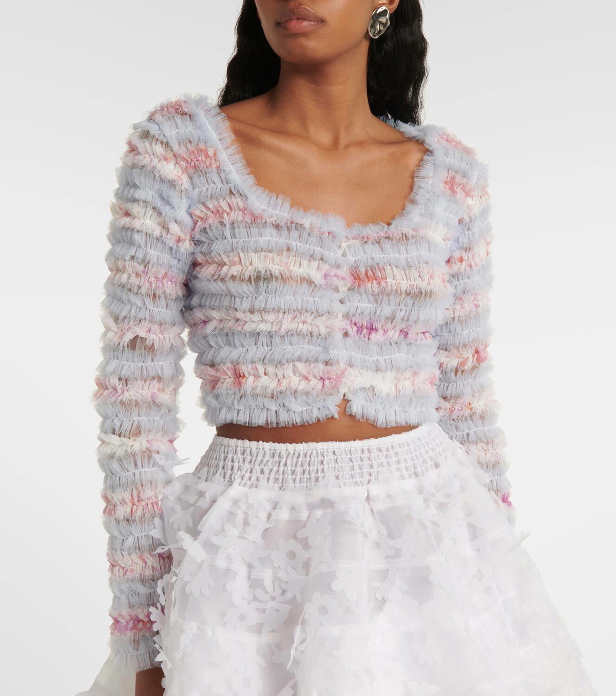 Susan Fang Ruffled cropped cardigan
