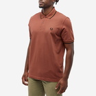 Fred Perry Men's Twin Tipped Polo Shirt - Made in England in Whisky Brown/Dark Varamel/Black