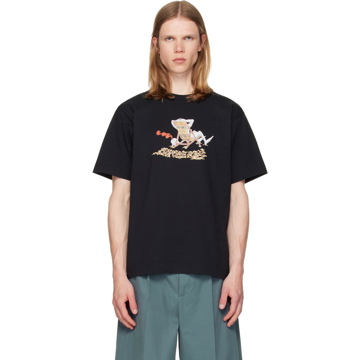 Photo: Burberry Black Beach Knight Cotton T-shirt