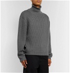 AFFIX - Waffle-Knit Merino Wool Rollneck Sweater - Gray