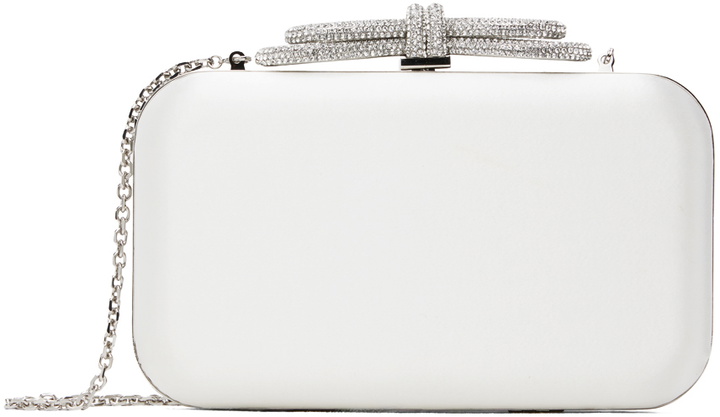 Photo: MACH & MACH White Double Bow Satin Clutch