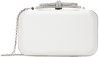MACH & MACH White Double Bow Satin Clutch