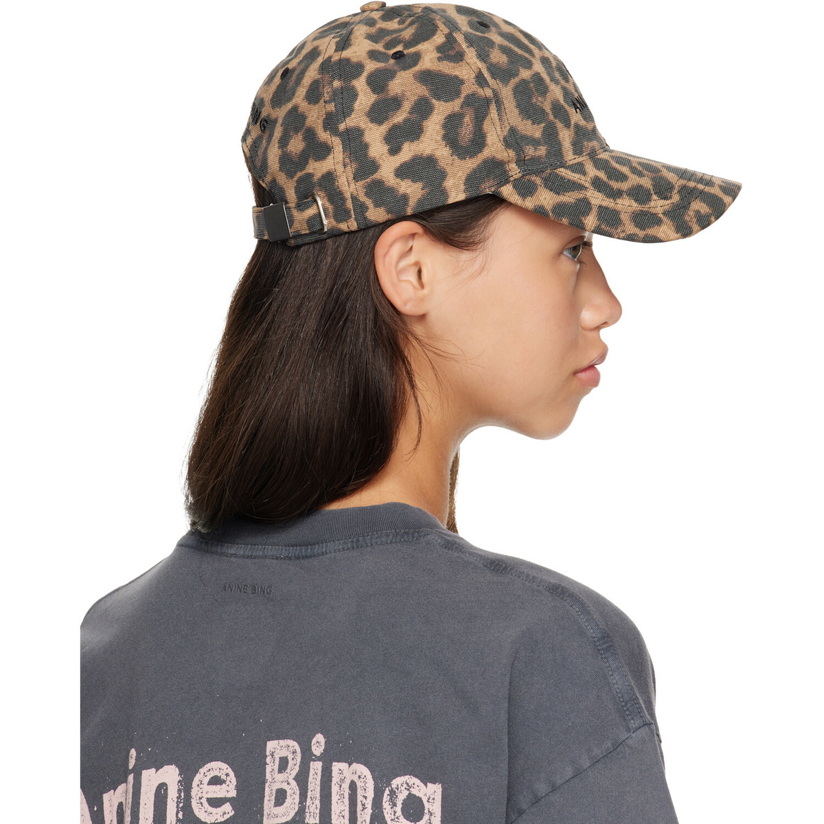ANINE BING Black & Tan Jeremy Baseball Cap