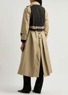 High Intercept Belted Panelled Cotton-blend Trench Coat Beige