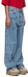 VETEMENTS Blue Passport Stamps Jeans