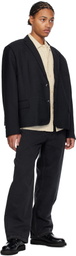 Glass Cypress Black Embroidered Cropped Blazer
