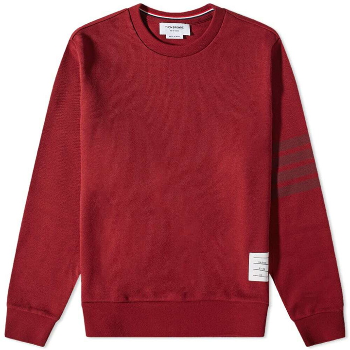 Photo: Thom Browne Men's Crew Neck Sweat in Dark Red