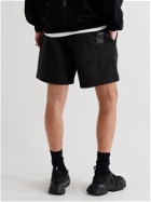 MCQ - Wide-Leg Appliquéd Cotton-Jersey Shorts - Black