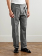 Ralph Lauren Purple label - Gregory tAPERED Pleated Worsted Wool-Flannel Trousers - Gray