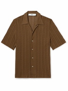 Séfr - Suneham Camp-Collar Pointelle-Knit Organic Cotton-Blend Shirt - Brown