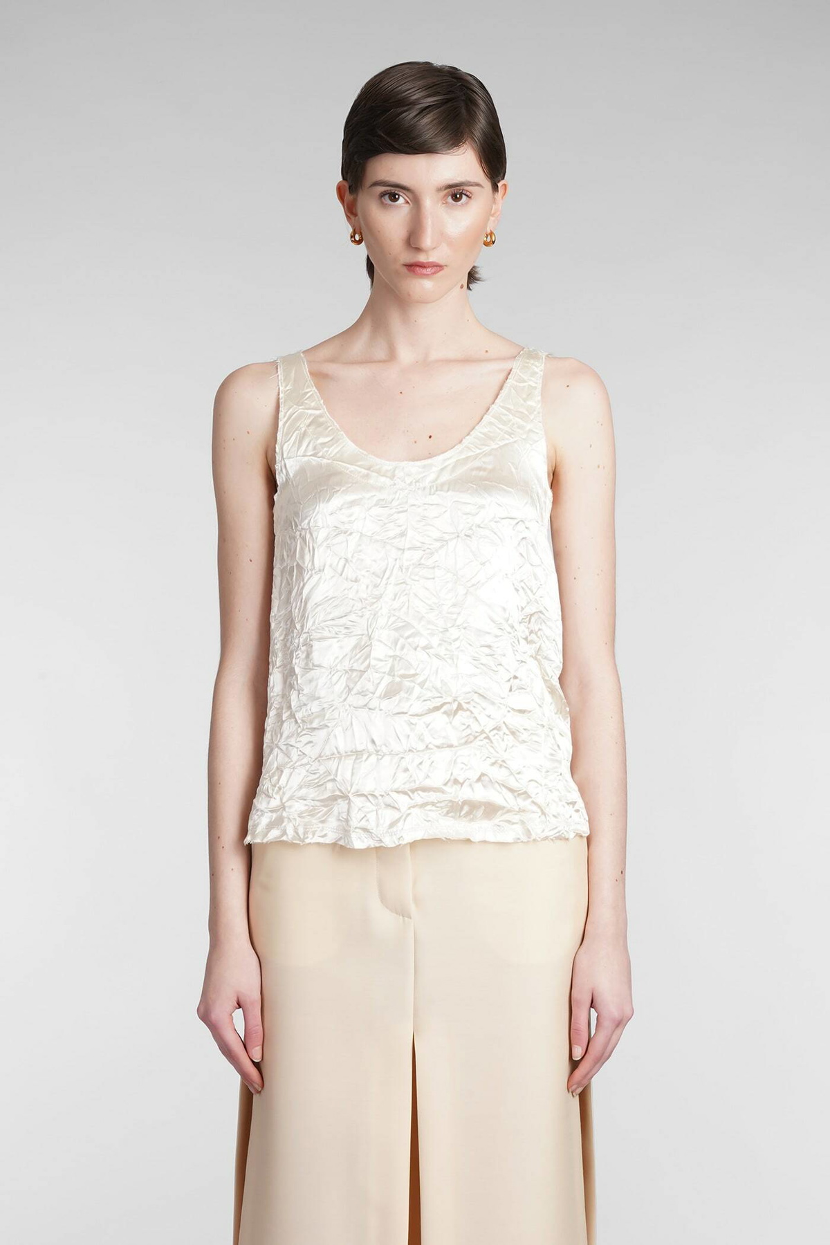 Haut Top Lanvin Taille 2 - Gris/noir - Matière Coton/élasthanne - Très Bon état