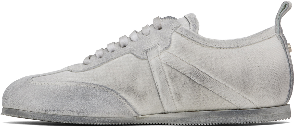 Ann Demeulemeester White & Gray Siru Low-Top Boxing Sneakers